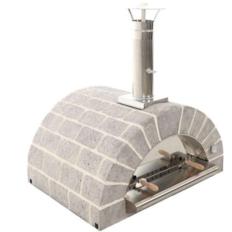 AgriEuro Family Stone – Holzbackofen für den Außenbereich – grau – 4 Pizzen – 80x60