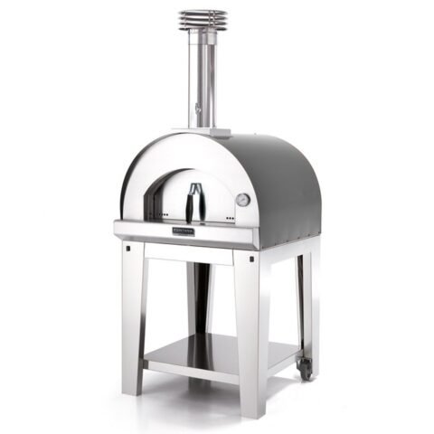 Fontana Margherita – Holzbackofen für den Außenbereich mit Wagen – Anthrazit