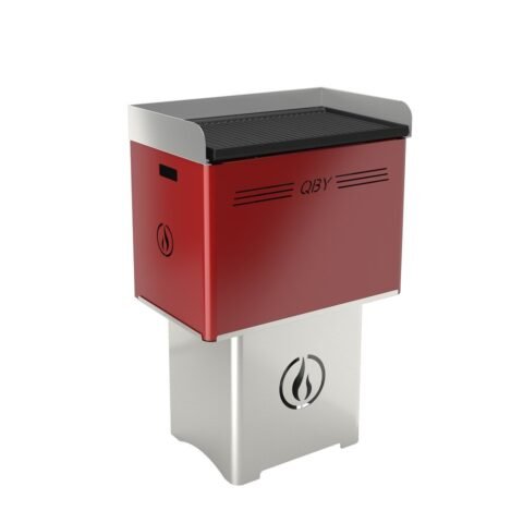 Linea VZ QBY – Tragbarer Pelletgrill mit Pyrolyse-Technologie – rot