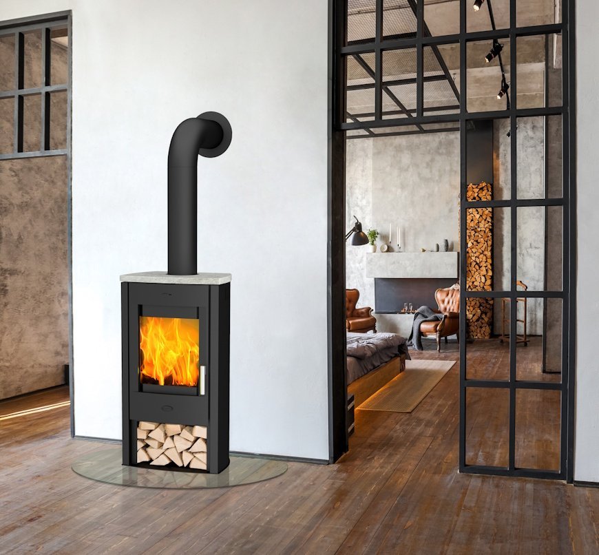 Fireplace Tuvalu Kaminofen Speckstein Schwarz 6 kW – Bild 2