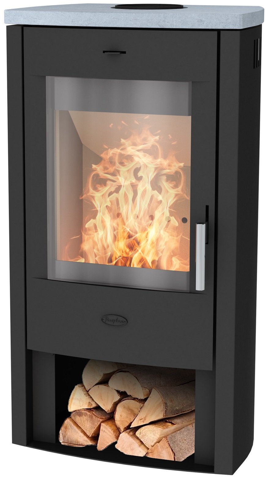 Fireplace Tuvalu Kaminofen Speckstein Schwarz 6 kW – Bild 4