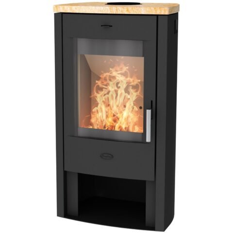Fireplace Tuvalu RLA Kaminofen Sandstein Schwarz 6 kW