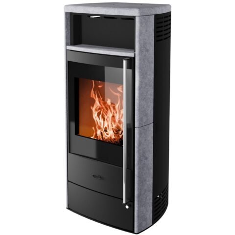 Fireplace Teramo Kaminofen Speckstein Schwarz 6 kW