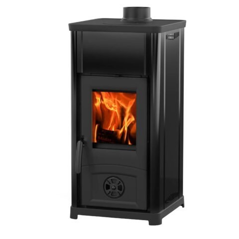 Dal Zotto Silla Kaminofen mit Kochplatte 6,6 kW – Stahl Schwarz